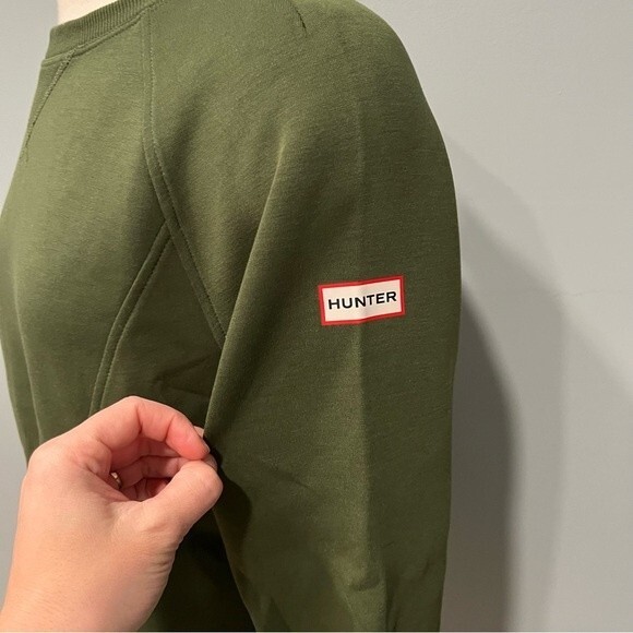 NWT Hunter for Target Olive Green Deconstructed Sweatshirt Size Small - Picture 6 of 12